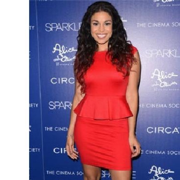 Alice + Olivia Red Victoria Peplum Dress - Picture 3 of 8